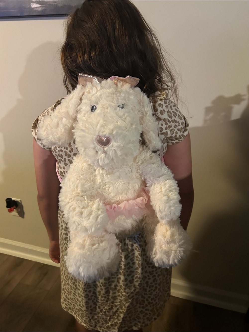 Plush Cream Bunny with Pink Accents - Soft Stuffed Animal